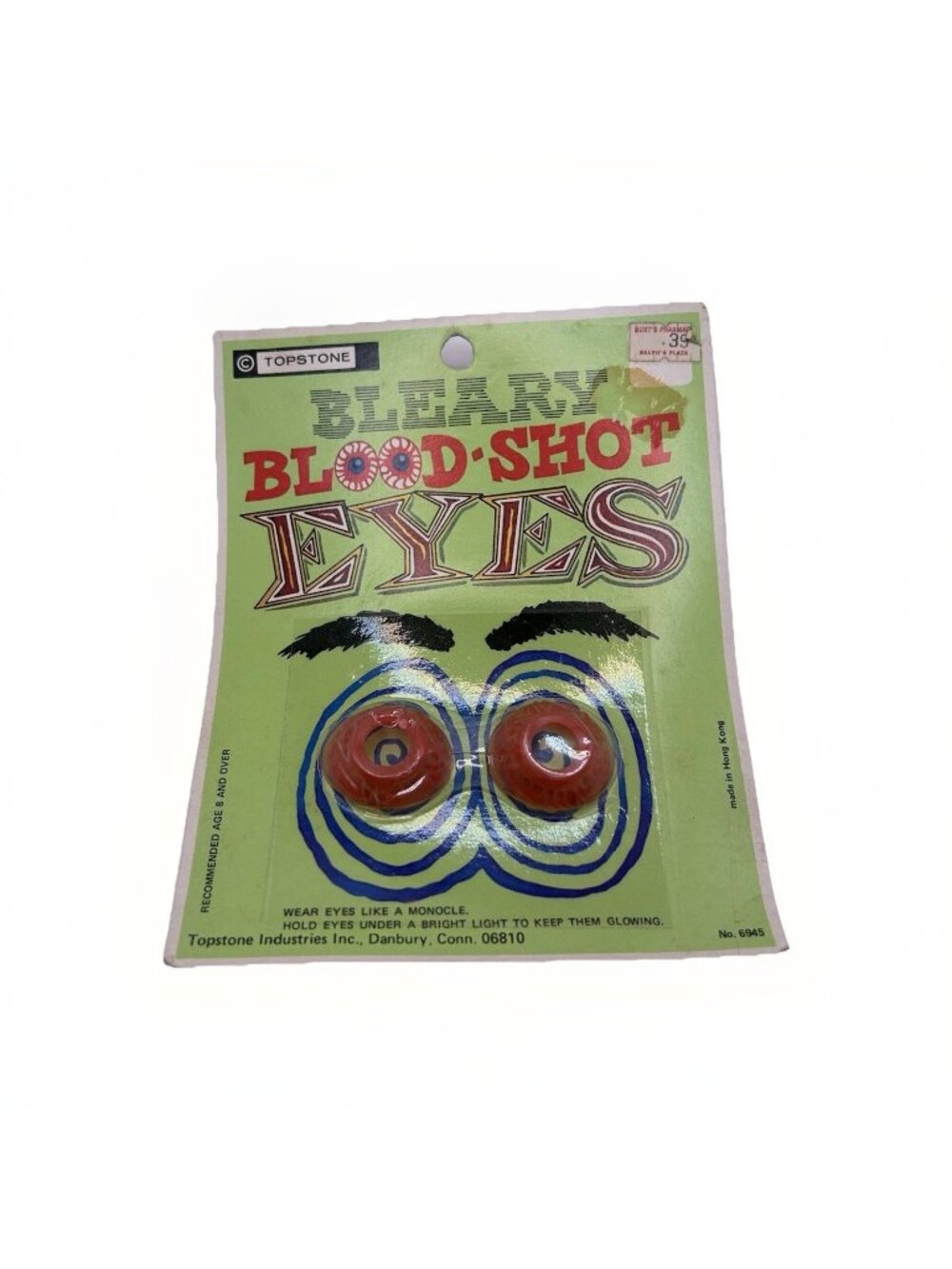 1970's Vintage TOPSTONE Bleary Blood-Shot Eyes Halloween No. 6945 New Old Stock
